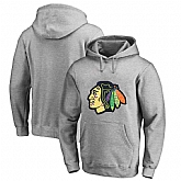 Men's Customized Chicago Blackhawks Gray All Stitched Pullover Hoodie,baseball caps,new era cap wholesale,wholesale hats